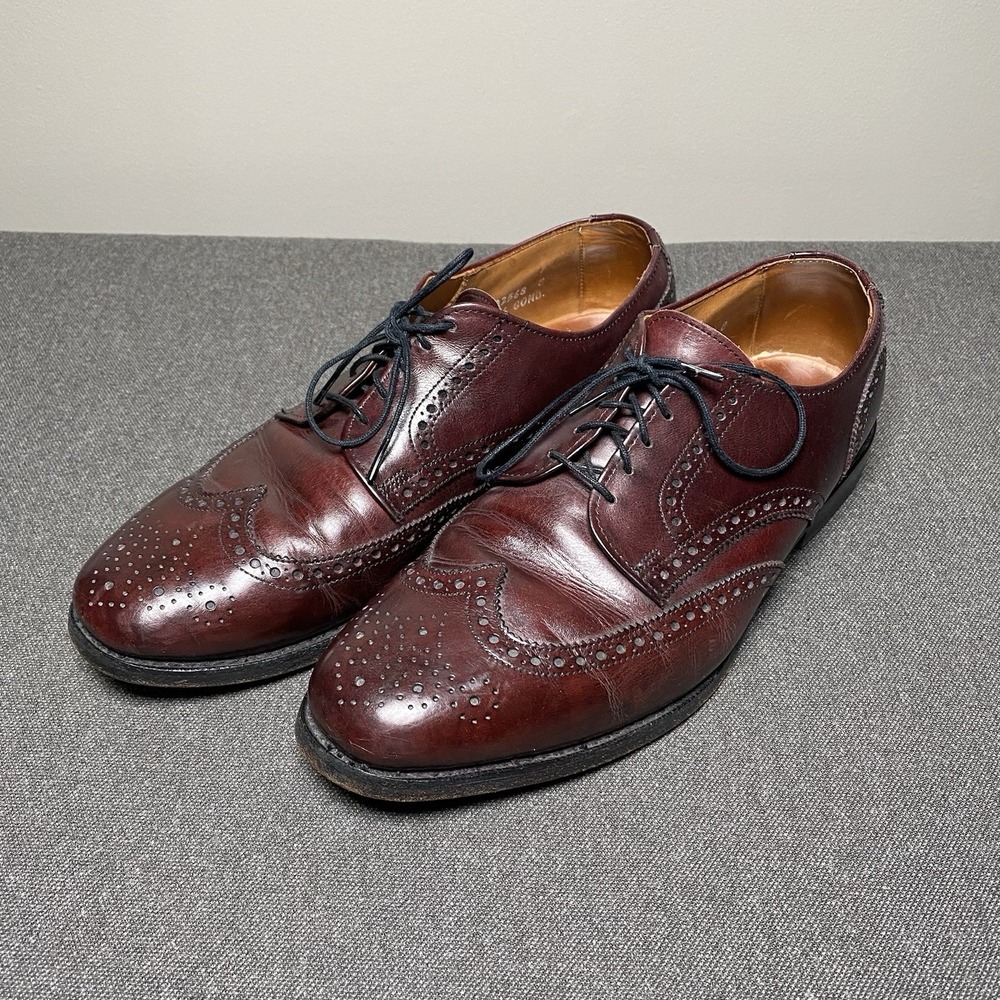 Allen Edmonds Ashland Dress Shoes 9E Wingtip Oxford Brogue Burgundy